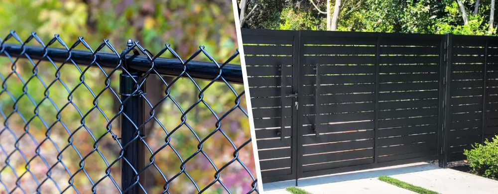 chain link and aluminum fence installation