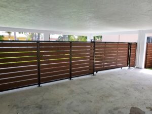 aluminum frame with wood horizontal