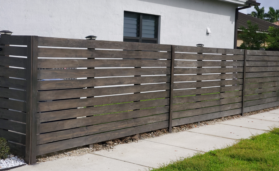 horizontal wood fences