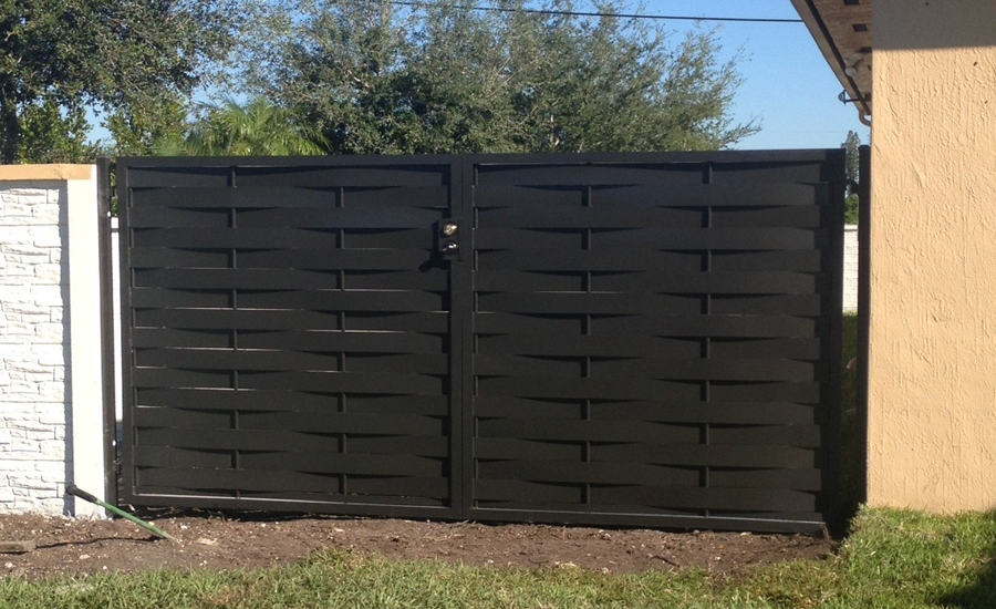 aluminum basket weave fence gate miami